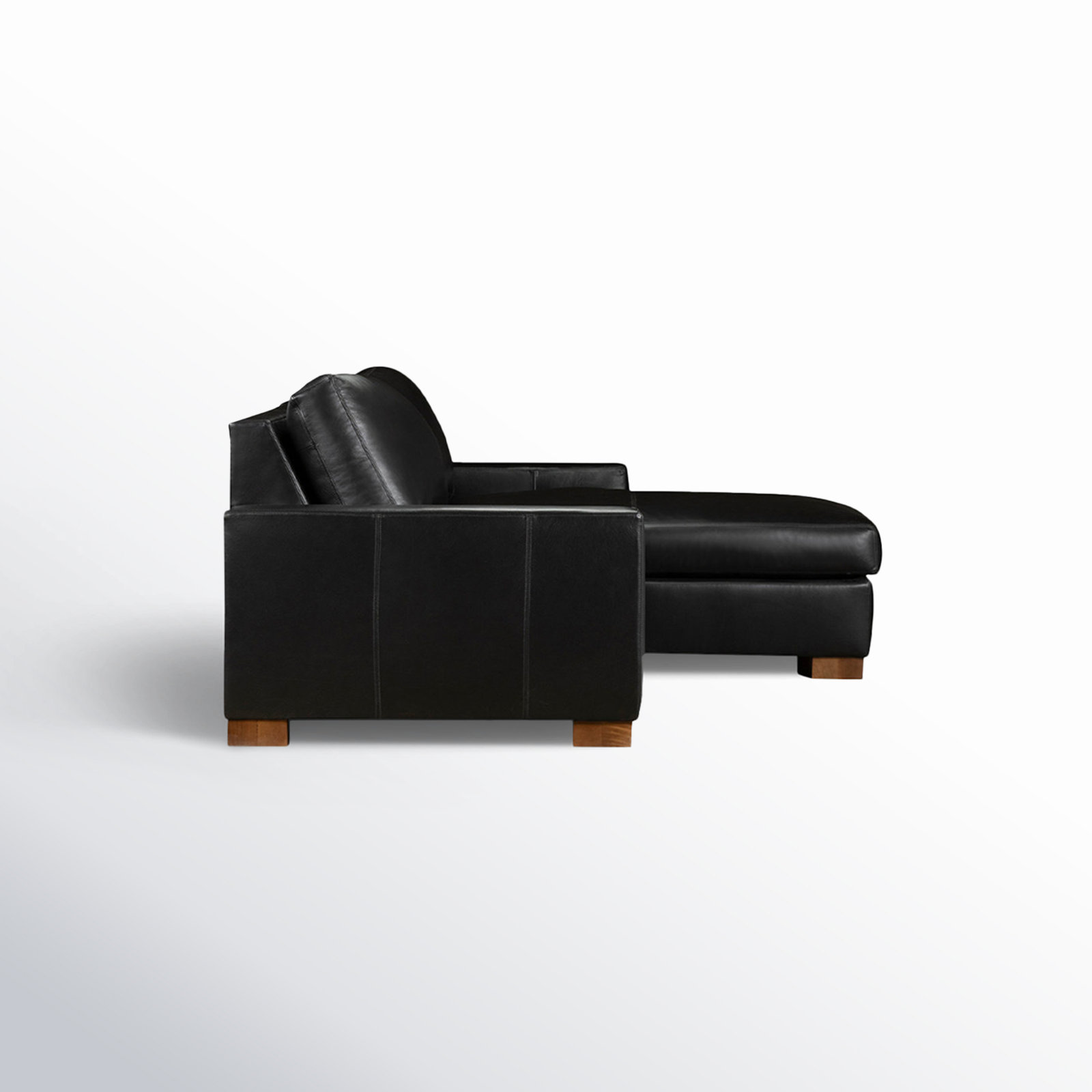 Jonie Genuine Leather 2-Piece Chaise Sectional, Revelation Midnight Genuine Leather, Right Hand Facing