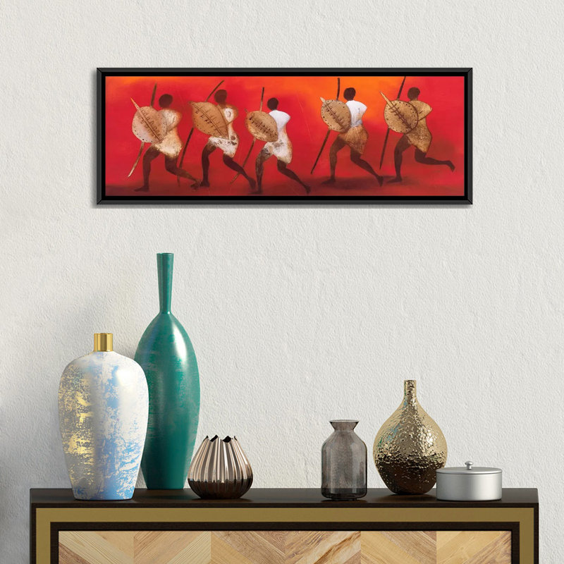 «Figuras II», impression sur toile, H 12 po x l 36 po x P 1,5 po, Toile encadrée noire