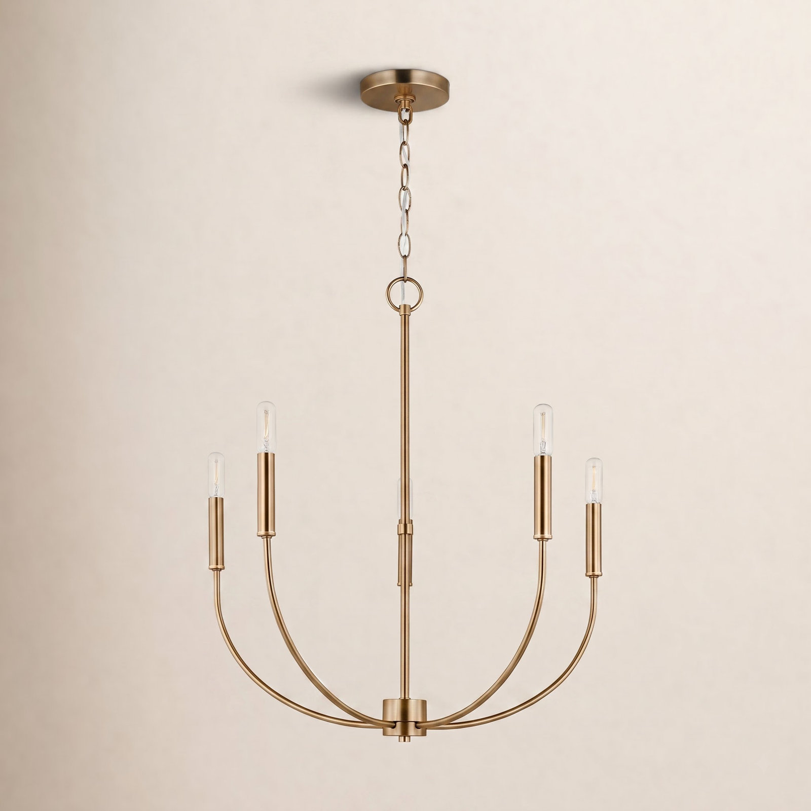 Kendrey 5-Light Chandelier, Satin Brass