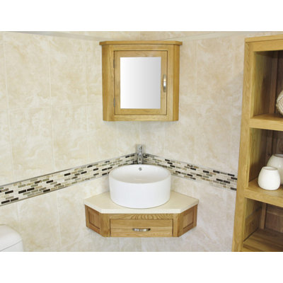 Covell 550mm Single Bathroom Vanity with Vessel Stone Basin