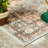 Washable Oriental Area Rug - Rugs for Living Room Soft Carpet for Bedroom Waterproof Floral Distressed Indoor Stain Resistant Non-Shedding Floor Carpets (Green)-232252213