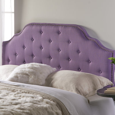 Tête de lit mauve en tissu mauve pour lit grand et grand, style contemporain avec capitonnage à boutons, ajoute une touche de sophistication à la chambre à coucher P x L 2,69 H 52,03 lb, 19,31 lb et lits, look élégant et sophistiqué