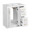 Ensemble de meuble-lavabo 30 po avec lavabo en céramique, armoire de rangement en bois massif, ensemble de meuble-lavabo autoportant avec 3 tiroirs et portes à fermeture douce-115672225-115672226