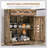 Sideboard with Solid Wood Countertop, Modern Kitchen Storage Cabinet, Coffee Bar Cabinet-718200510