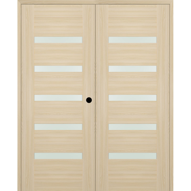 Portes françaises préfinies en bois massif massif, Frêne de la loire, Gauche, 35,5 po x 79,37 po