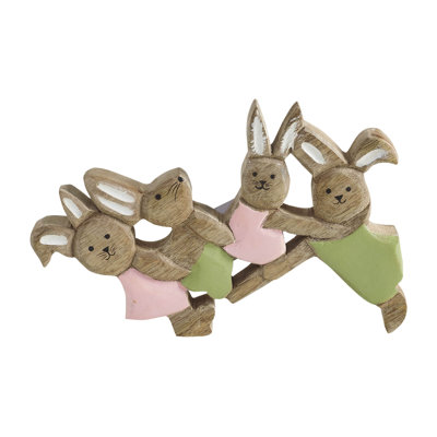 Bunny Hop Wooden Bunnies Playtime Natural 7x9.5x1