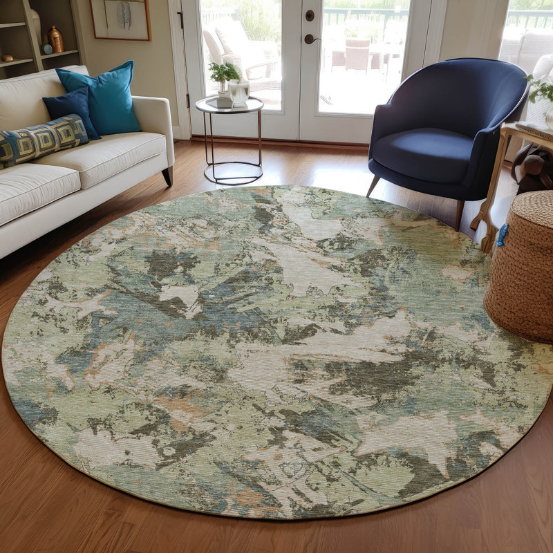 Tapis intérieur / extérieur mâle avec envers antidérapant, Rond 8 pi
