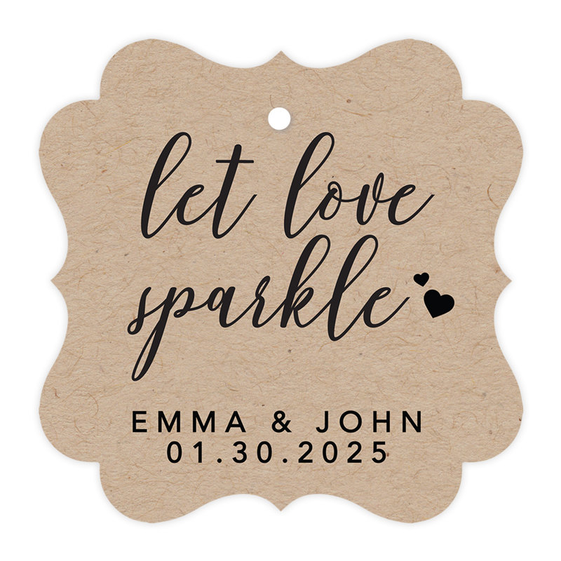 Cadre personnalisé sur mesure Let Love Sparkle, Brun Kraft