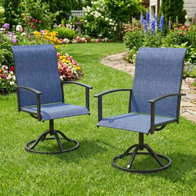 Ensemble de 2 chaises de patio pivotantes
