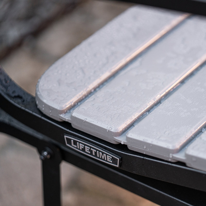 Gray Polyethylene and Steel Outdoor Glider Bench