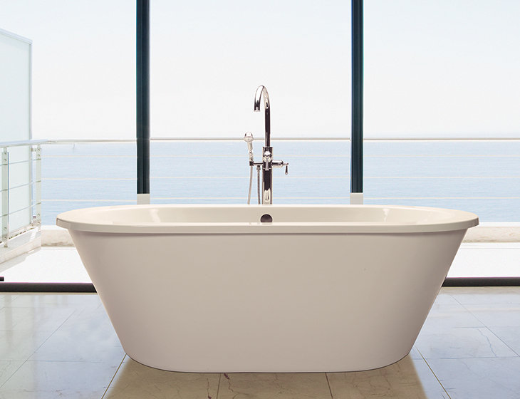 New Yorker 6 Freestanding Soaker Tub, Biscuit