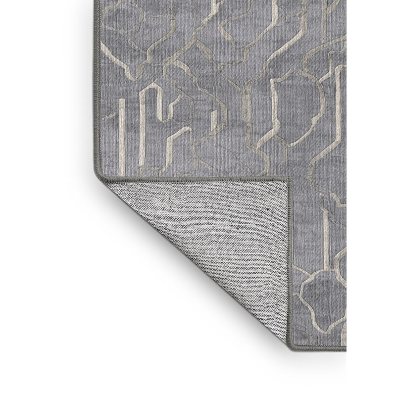 Machine Washable Gray Area Rug, Rectangle 8' x 10'
