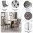 Round Dining Table Set, White Faux Marble Dining Table & Velvet Chairs with Stainless Steel Pedestal, 44.88" Dining Room Table and Chairs Set,  Circle Dining Table Set-1247455308-1247455307-1247455300