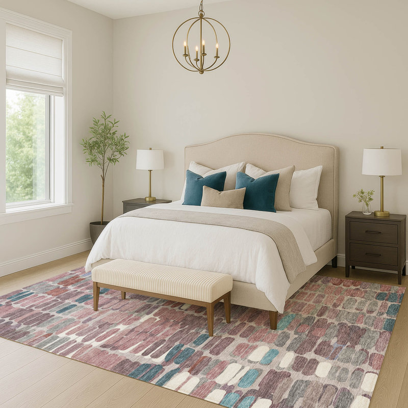 Machine Washable Indoor/Outdoor Molewski ACN2349 Abstract Rug, Rectangle 9' x 12'