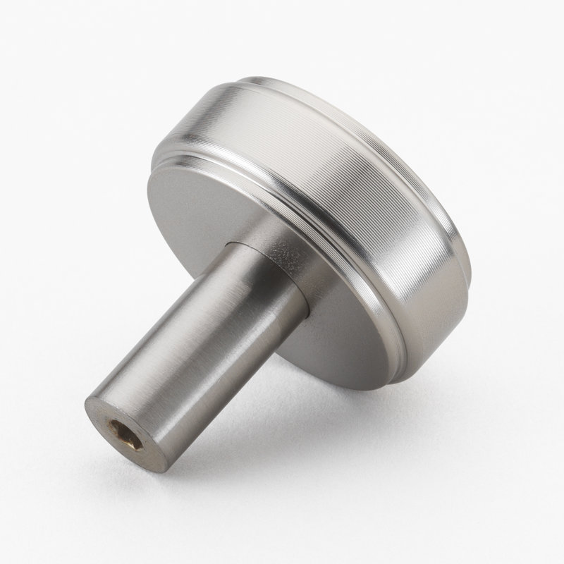 Poignée d'armoire ronde lisse de 1-1 / 2 po de diamètre, Nickel satiné