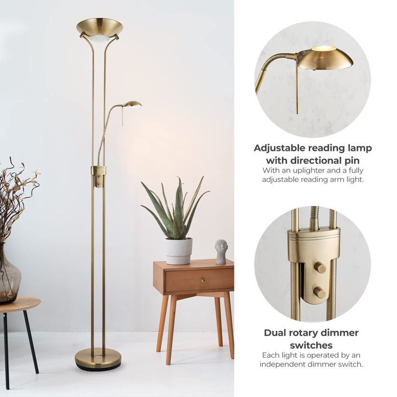 Cerdic 180cm Torchiere Floor Lamp, Gold