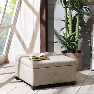 Pouf de rangement à fermeture en douceur