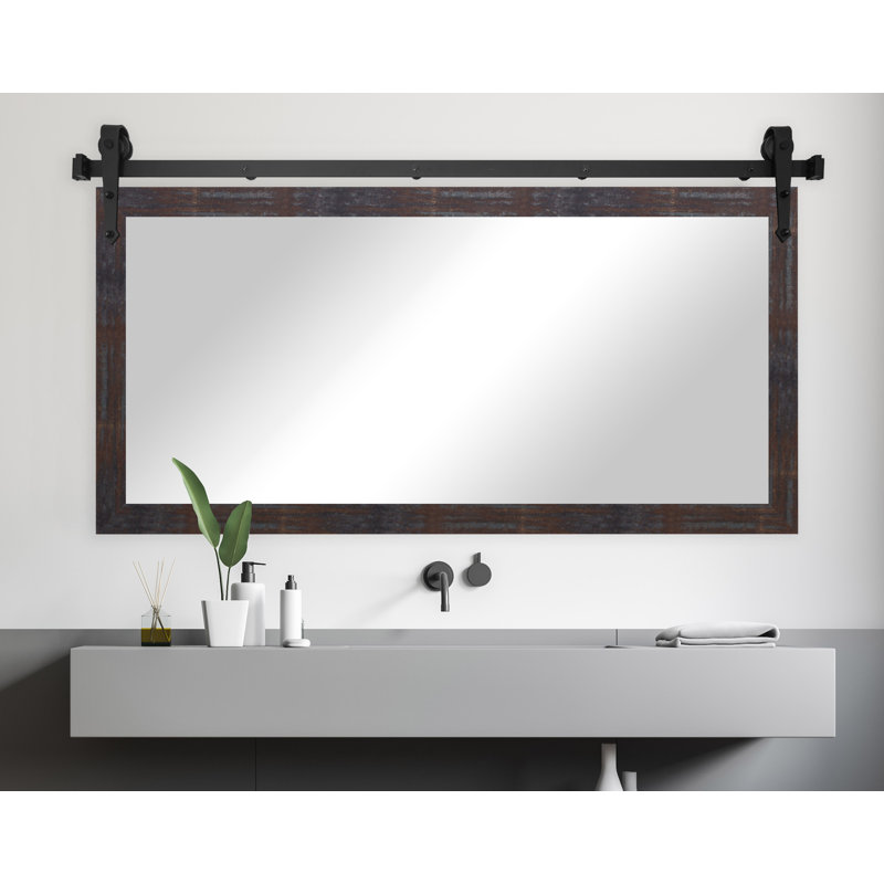 Miroir de salle de bain Ensley, Acier industriel, 30,5 po x 57,5 po