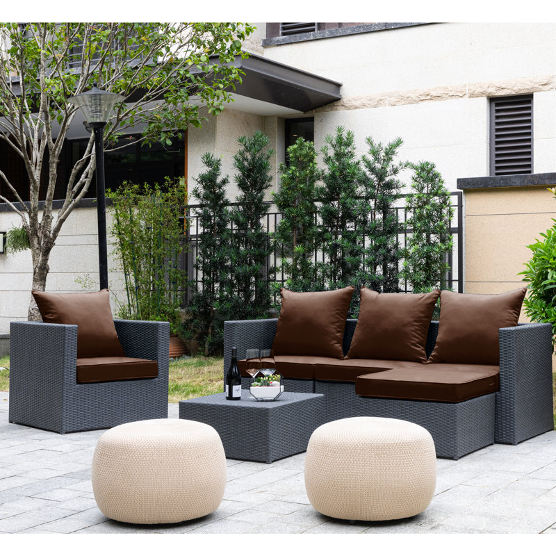 Outdoor/Indoor Deep-Seat Cushion Set, Brown