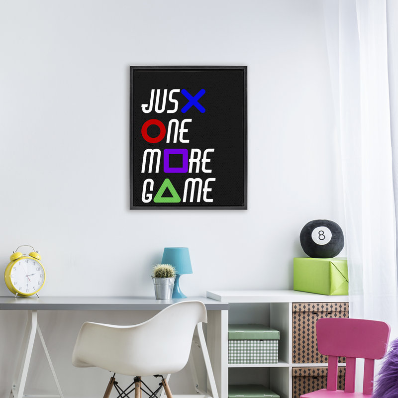 One More Game with Symbols Floating Frame, conception de Kim Allen, H 31 po x l 25 po, Cadre flottant noir de jais