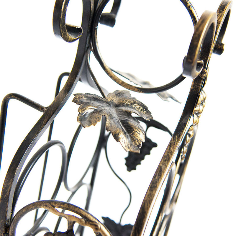 Camelot 6 Bottle Floor Wine Bottle Rack in Gold