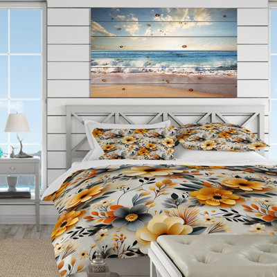 Grey Antique Floral Garden Meadow Floral Duvet Cover