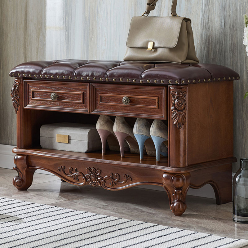 Banc rembourré brun