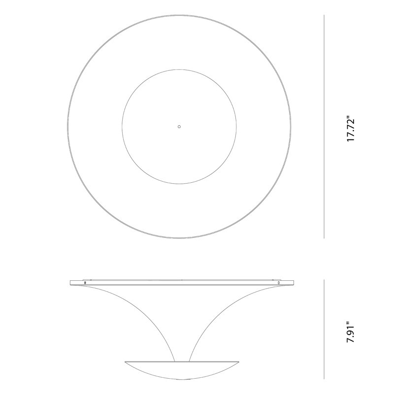 Plafonnier semi-encastré 1 lumière 17,72 "barsdale