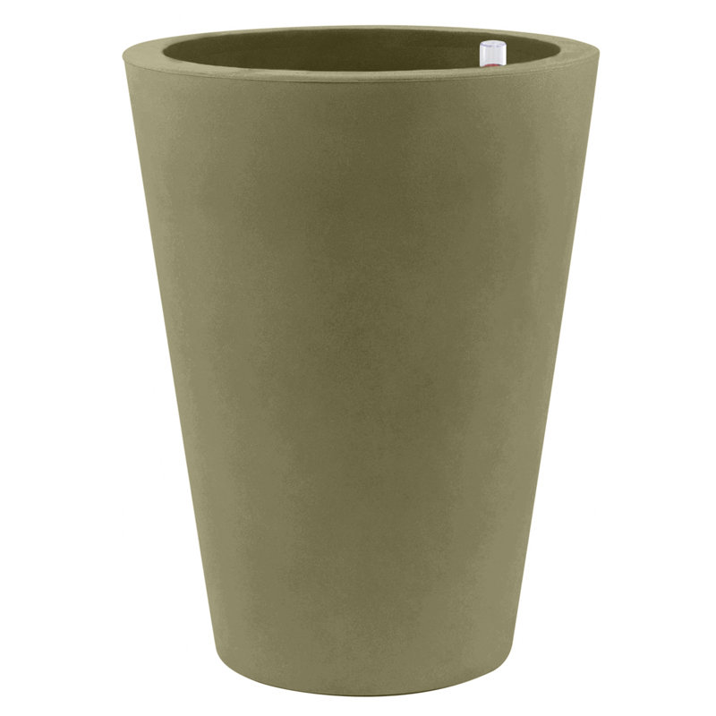 Cono Resin Pot Planter, Taupe, 31.5" H x 15.75" W x 15.75" D