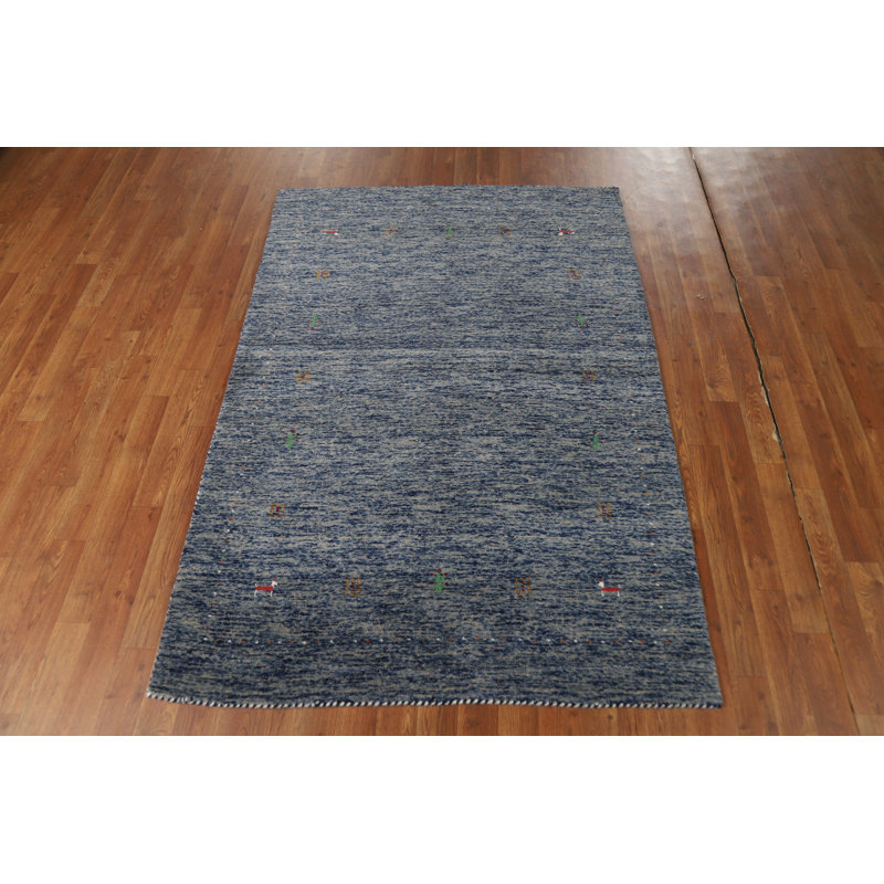 Tapis tribal bleu Gabbeh 4 x 6