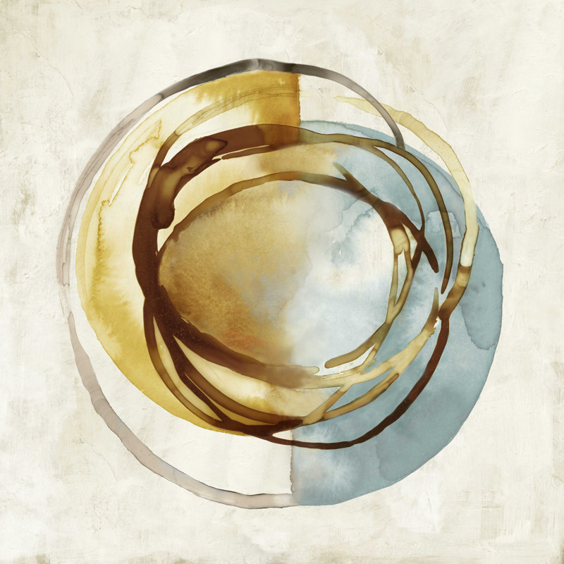«Clevinger Yellow and Blue Circle», reproduction sur toile tendue, H 12 po x l 12 po