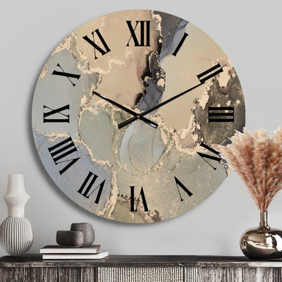 Luxury Abstract Fluid Art I - Modern Wall Clock