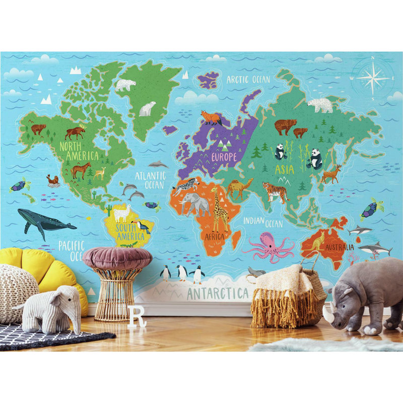 Papier peint adhésif mural World Map