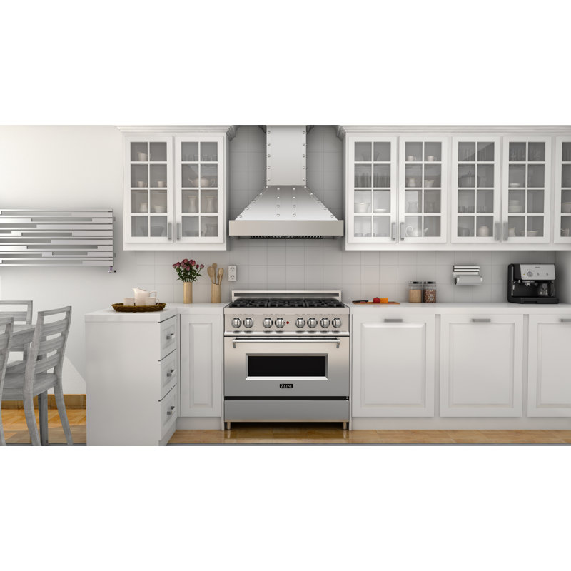 36" DuraSnow® 700 CFM Ducted Wall Mount Range Hood, Satin Stainless Steel, 36"