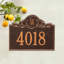 Acanthus Monogram 3-Line Wall Address Plaque-377949267-377949270