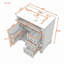 Meuble-lavabo autoportant avec lavabo en céramique, tiroir escamotable, tablette réglable et rangement pour porte-133424481