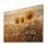 Grange tournesols dans le champ de blé II - décoration murale en bois de tournesols - sur bois de pin naturel
