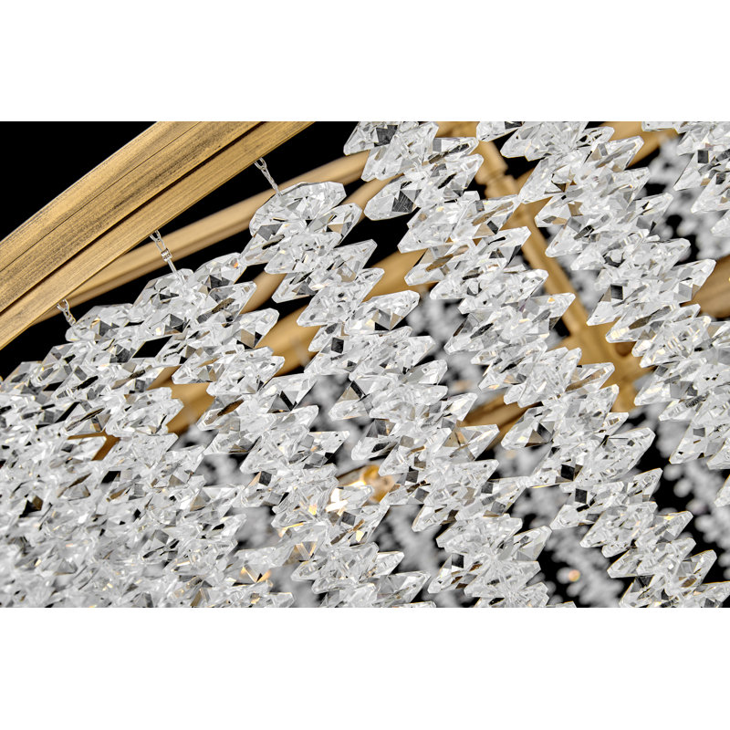 Rubina 18" Four-Light Semi-Flush Mount Chandelier w/ Hand-Strung Crystal Strands