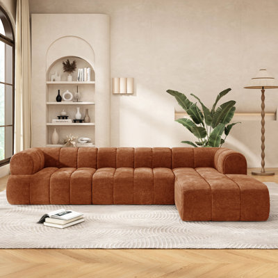 Canapés modulaires confortables en mousse haute densité de 122 po de conception moderne, parfaits pour le salon