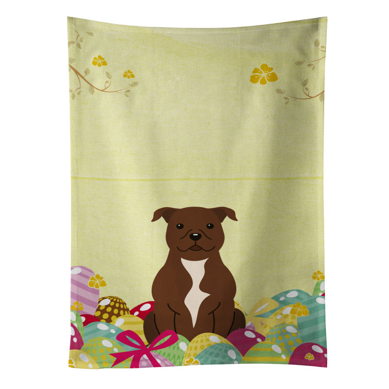 Chiffons rectangulaire staffordshire brun foncé pâques œufs terrier