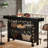 63" Modern Black Home Bar Unit , Tall Pub Table For Kitchen-1102041580