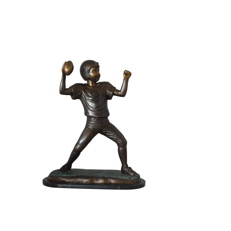 Ipswich Young Quarterback bronze statue - Size: 14"L x 6"W x 20"H.