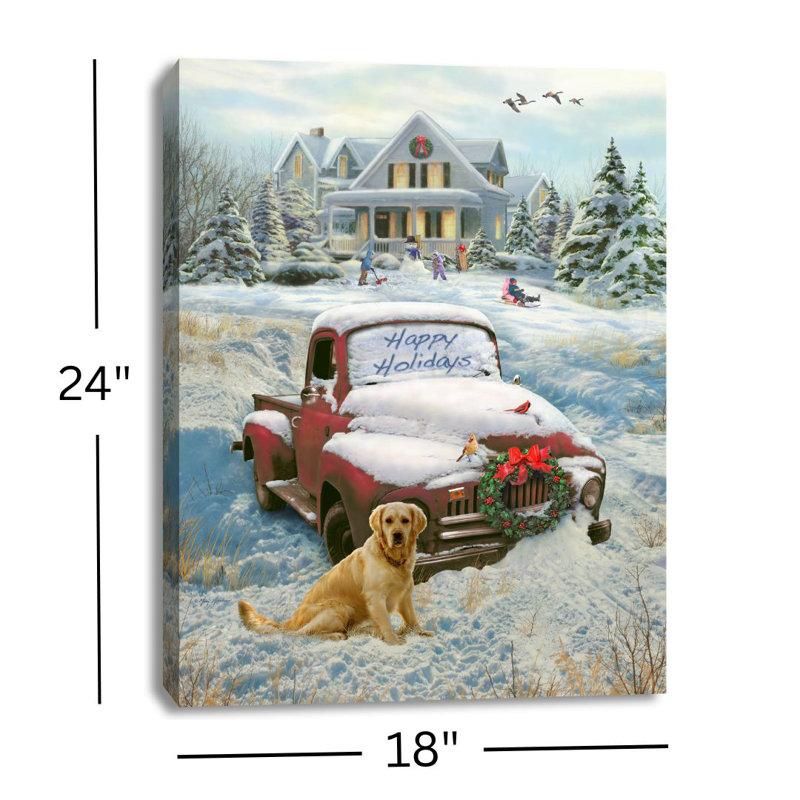 Joyeuses fêtes 18 x 24 entièrement imprimée à DEL ColorChange
