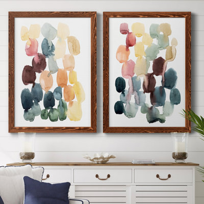 Desert Stones I - ensemble de 2 peintures sur toile encadrées