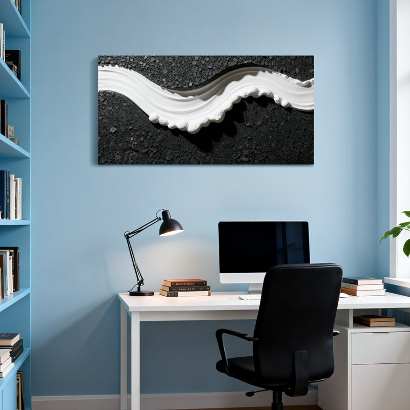 Motif tendance sur fond texturé foncé, H 28 po x l 58 po