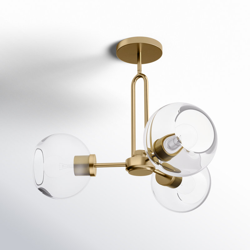 Codyn 3 - Light Semi Flush Mount, Satin Brass