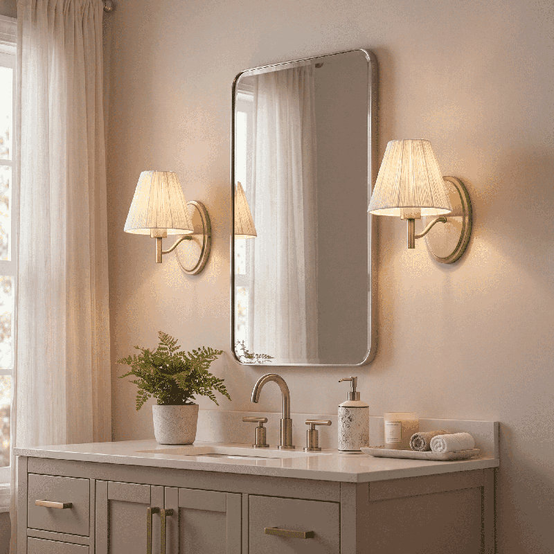 Applique murale 1 lumière Rosa en laiton noble par Breegan Jane, Hardwired