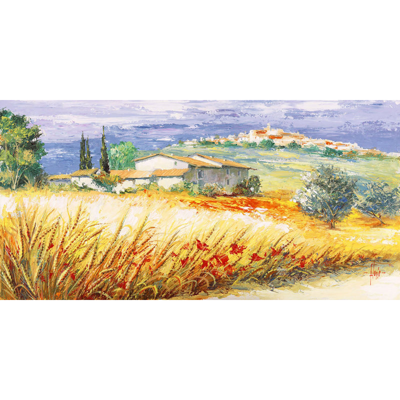 House On The Hill by Luigi Florio - Wrapped Canvas Painting, 50cm H x 100cm W x 4cm D