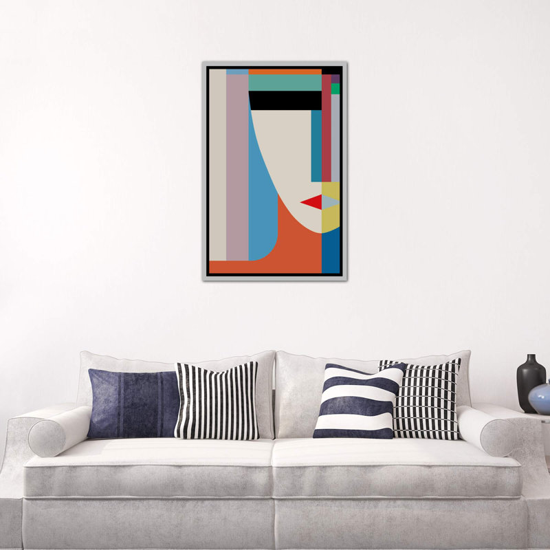 «Absolute Face» par The Usual Designers - impression, Toile avec cadre argenté, H 48 po x l 32 po x P 1,5 po