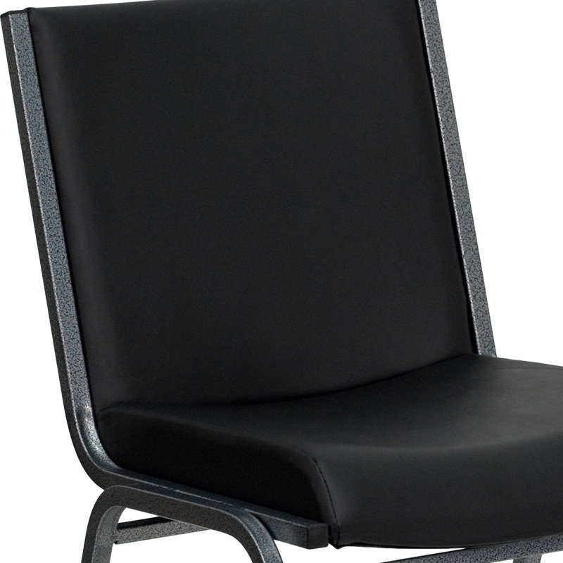 Gunther Stacking Lobby Chairs with Padded Seats and Backs, Gray, Black